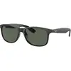 Image de Ray - Ban Homme Ray - Ban RB4202 ANDY 606971 Lunettes de soleil Injecté Noir Vert Carré Normale