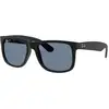 Image de Ray - Ban Homme Ray - Ban RB4165 JUSTIN 622/2V Lunettes de soleil Nylon Noir Bleu Carré Polarisé
