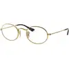 Image de Ray - Ban Unisex Ray - Ban RX3547V OVAL 2500 Montures optiques Métal Or Transparent Ronde Normale