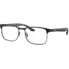 Image de Ray - Ban Unisex Ray - Ban RX8416 2503 Montures optiques Métal Noir Transparent Carré Normale