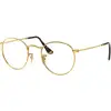 Image de Ray - Ban Unisex Ray - Ban RX3447V ROUND METAL 2500 Montures optiques Métal Or Transparent Ronde Normale