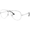 Image de Ray - Ban Unisex Ray - Ban RX6489 AVIATOR 2501 Montures optiques Métal Argent Transparent Pilote Normale