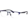 Image de Ray - Ban Unisex Ray - Ban RX6335 2947 Montures optiques Métal Bleu Transparent Carré Normale