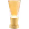 Image de Vase Zafferano Soffio - Lampe De Table Led Rechargeable Ip65 Avec Fonction Vase, Verre Ambré Et Base Dorée - Autonomie 10H