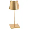 Image de Lampe de table LED rechargeable et dimmable Zafferano Poldina Pro Mini Gold Leaf avec une autonomie allant jusqu'à 12 heures