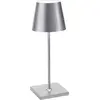 Image de Lampe de table LED rechargeable et dimmable Zafferano Poldina Pro Mini Silver Leaf avec une autonomie allant jusqu'à 12 heures