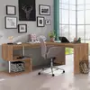 Image de Bureau d'angle moderne Vilnis WD en bois, 160/180 cm, pour le bureau ou le cabinet de travail