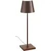 Image de Lampe De Table Poldina Corten Avec Cable 230V Led Dimmable 11X38 Cm Design Moderne En Aluminium