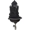 Image de Fonderia Bongiovanni - Fontaine Murale Granada En Fonte Grise Pour Jardin Potager Avec Robinet Et Siphon En Laiton Chrome