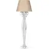 Image de Lampadaire Circeo 60x180 cm en fer blanc, abat-jour sable, design vintage, interrupteur au pied, Italy