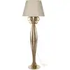 Image de Lampadaire Circeo 60x180 cm en fer doré, abat-jour sable, design vintage, interrupteur au pied, Italy