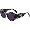 Image de Liu Jo LJ786S Noir gris texturé 54/18/135 Lunettes de soleil pour femme