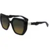 Image de Liu Jo Femme Liu Jo LJ788S 001 Lunettes de soleil Bio-inject Noir Vert Carré Normale Ombré