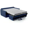 Image de Canapé convertible express - AGATHE - Tissu bleu - Bordure grise - 175 x 100 x 87 cm
