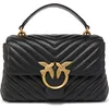 Image de PINKO sac à main sac à épaule bandoulière Love Lady Puff Mini CL Sheep Nappa Chevron Black - Antique Gold noir