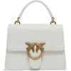 Image de PINKO sac à main sac à épaule bandoulière Love One Top Handle Mini Light White - Antique Gold écru