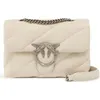 Image de PINKO Cuir sac à épaule bandoulière sac à épaule Love Puff Mini CL Sheep Nappa White - Old Silver écru