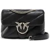 Image de PINKO Cuir sac à épaule bandoulière sac à épaule Love Puff Mini CL Sheep Nappa Black - Old Silver noir