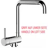 Image de Mitigeur De Cuisine Rabattable 60mm Avec Poignée Gauche   Bec Pivotant 360°   Cartouche Céramique Ø35mm   Laiton Norme Din En 50930/6   Vizio