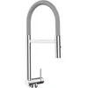 Image de Vizio - Robinet De Cuisine Mitigeur Rabattable Sous Fenetre 45mm Chrome Robinet Bec Gris Orientable Et Douchette 2 Jets Detachable