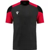 Image de Maillot Macron Glory Golem à manches courtes pour enfants - Noir / Rouge