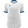 Image de Maillot Macron Wyvern Eco à manches courtes pour enfants - Blanc / Bleu roi