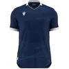 Image de Maillot Macron Wyvern Eco à manches courtes pour enfants - Bleu marine / Blanc