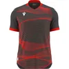 Image de Maillot Macron Wyvern Eco à manches courtes pour enfants - Anthracite / Rouge fluo