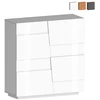 Image de Buffet moderne à 2 portes, meuble d'entrée polyvalent 120 x 44,6 x 126 cm Seeley - Blanc brillant
