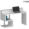 Image de Bureau moderne et élégant avec rehausse, 140 x 60 x 92,5 cm, Esse 2 Plus - Blanc brillant