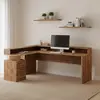 Image de Bureau d'angle avec 3 tiroirs et rehausse New Selina A-S Plus - Chêne