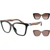 Image de Emporio Armani Femme Emporio Armani EA4254U 62661W Lunettes de soleil Injecté Noir Transparent Cat Eye Normale