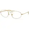 Image de Ray - Ban Unisex Ray - Ban RX6645 3086 Montures optiques Métal Or Transparent Géométrique Normale