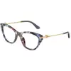 Image de Dolce & Gabbana Femme Dolce & Gabbana DG3428 3443 Montures optiques Acétate Bleu Papillon Normale