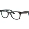 Image de Ray - Ban Unisex Ray - Ban RX4340V WAYFARER EASE 8366 Montures optiques Acétate Marron Transparent Carré Normale