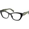 Image de Prada Femme Prada PR 19WV 03K1O1 Montures optiques Acétate Noir Transparent Cat Eye Normale