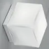 Image de Dado Applique ou Plafonnier Carré en Métal Blanc Mat avec Diffuseur en Verre Triplex Opale Satiné, Culot E27, Dimensions 16x16x16.5cm