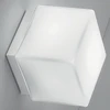 Image de Dado Applique Ou Plafonnier Carré En Métal Blanc Mat Avec Diffuseur En Verre Triplex Opale Satiné, Culot E27, Dimensions 16x16x16.5cm
