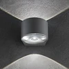 Image de Lens Applique Murale À Led Bi-émission En Aluminium Moulé Sous Pression Gris Foncé 12w Ip65 Pour Éclairage Extérieur Et Intérieur 7.6x10.5x12 Cm