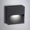 Image de Applique Led Bottom Pour Extérieur Et Intérieur 4.5W 3000K Ip54 En Aluminium Moulé Sous Pression Gris Foncé Forme Carrée Design Moderne Et Élégant