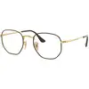 Image de Ray - Ban Unisex Ray - Ban RX6448 HEXAGONAL 2991 Montures optiques Métal Noir Transparent Géométrique Normale