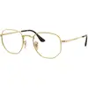 Image de Ray - Ban Unisex Ray - Ban RX6448 HEXAGONAL 2500 Montures optiques Métal Or Transparent Géométrique Normale