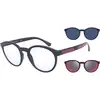 Image de Emporio Armani Homme Emporio Armani EA4152 56691W Lunettes de soleil Injecté Bleu Transparent Pantos Normale