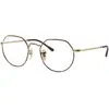 Image de Ray - Ban Unisex Ray - Ban RX6465 JACK 2945 Montures optiques Métal Tortue Transparent Géométrique Normale