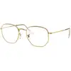 Image de Ray - Ban Unisex Ray - Ban RB3548 HEXAGONAL 9196BF Lunettes de soleil Métal Or Transparent Géométrique Normale