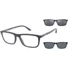 Image de Emporio Armani Homme Emporio Armani EA4160 50881W Lunettes de soleil Injecté Bleu Transparent Carré Normale Clip-on