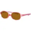 Image de Ray - Ban Enfant Ray - Ban RJ9187S 7080/3 Lunettes de soleil Nylon Rouge Marron Ronde Normale