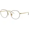 Image de Ray - Ban Unisex Ray - Ban RX6465 JACK 2890 Montures optiques Métal Or Transparent Géométrique Normale