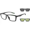Image de Emporio Armani Homme Emporio Armani EA4189U 50011W Lunettes de soleil Injecté Noir Transparent Carré Normale