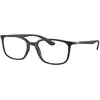 Image de Ray - Ban Unisex Ray - Ban RX7208 5204 Montures optiques Jeter un coup d'oeil Noir Transparent Pillow Normale